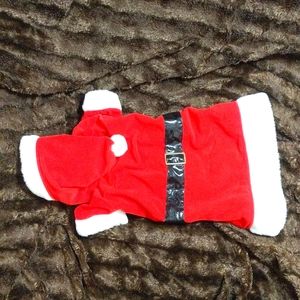 Santa Claus Suit for Pet or Dogw/ Hood Sz L